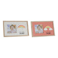 Fotorahmen DKD Home Decor Regenbogen Rosa Weiß Für Kinder Holz MDF (25 x 1 x 16 cm) (2 Stück)