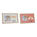 Fotorahmen DKD Home Decor Regenbogen Rosa Weiß Für Kinder Holz MDF (25 x 1 x 16 cm) (2 Stück)
