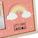 Fotorahmen DKD Home Decor Regenbogen Rosa Weiß Für Kinder Holz MDF (25 x 1 x 16 cm) (2 Stück)
