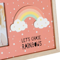 Fotorahmen DKD Home Decor Regenbogen Rosa Weiß Für Kinder Holz MDF (25 x 1 x 16 cm) (2 Stück)