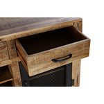 Anrichte DKD Home Decor Schwarz Grau Dunkelbraun Metall Mango-Holz 150 x 43 x 90 cm