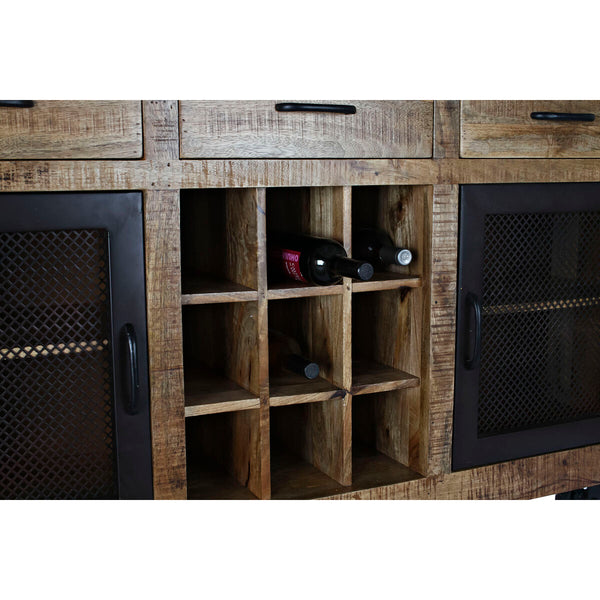 Anrichte DKD Home Decor Schwarz Grau Dunkelbraun Metall Mango-Holz 150 x 43 x 90 cm