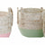 Korb-Set DKD Home Decor natürlich Rosa grün Naturfaser 30 x 30 x 32 cm Boho (2 Stück)