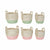 Korb-Set DKD Home Decor natürlich Rosa grün Naturfaser 30 x 30 x 32 cm Boho (2 Stück)