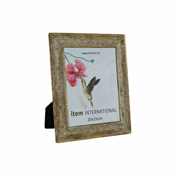 Fotorahmen DKD Home Decor Antiker Finish Kristall Gold Metall Araber (28,5 x 2 x 33,5 cm)