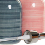 Seifenspender DKD Home Decor Blau Rosa PVC Steingut Skandinavisch 8 x 8 x 16 cm (2 Stück)