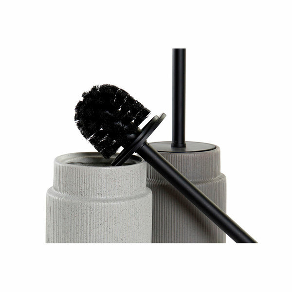 Toilettenbürste DKD Home Decor Hellgrau Dunkelgrau Stahl Steingut Scandi 10 x 10 x 39 cm (2 Stück)