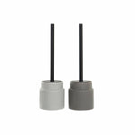 Toilettenbürste DKD Home Decor Hellgrau Dunkelgrau Stahl Steingut Scandi 10 x 10 x 39 cm (2 Stück)