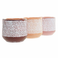 Blumentopf DKD Home Decor Braun Terrakotta Koralle (14 x 14 x 12.4 cm) (3 pcs)
