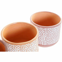 Blumentopf DKD Home Decor Braun Terrakotta Koralle (14 x 14 x 12.4 cm) (3 pcs)