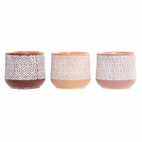 Blumentopf DKD Home Decor Braun Terrakotta Koralle (14 x 14 x 12.4 cm) (3 pcs)