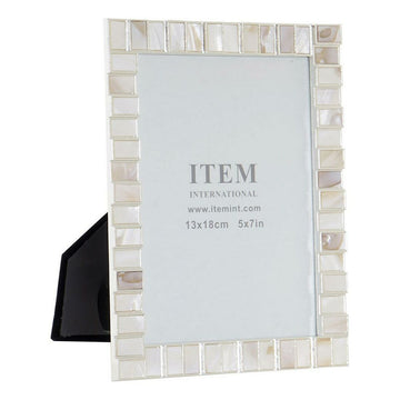 Fotorahmen DKD Home Decor Weiß Metall Perlmutt