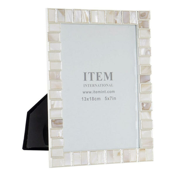 Fotorahmen DKD Home Decor Weiß Metall Perlmutt