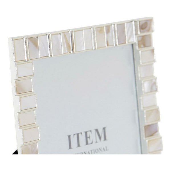 Fotorahmen DKD Home Decor Weiß Metall Perlmutt