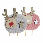 Weihnachtsschmuck DKD Home Decor Polyester Holz (2 pcs) (10 x 4 x 16 cm)