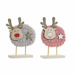 Weihnachtsschmuck DKD Home Decor Polyester Holz (2 pcs) (10 x 4 x 16 cm)