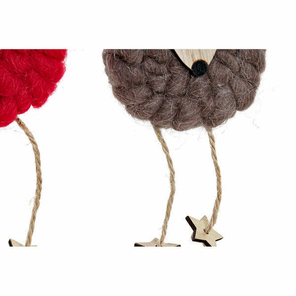 Weihnachtsschmuck DKD Home Decor Polyester Holz Rentier (3 pcs) (8 x 3 x 26 cm)