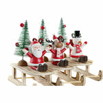 Weihnachtsschmuck DKD Home Decor Holz Weihnachtsmann (14 x 6 x 13 cm) (3 pcs)