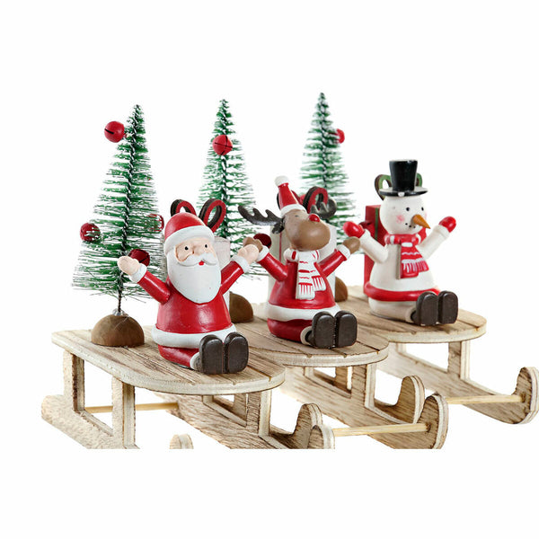 Weihnachtsschmuck DKD Home Decor Holz Weihnachtsmann (14 x 6 x 13 cm) (3 pcs)