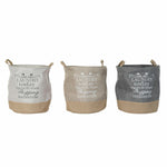 Korb für schmutzige Wäsche DKD Home Decor Beige Grau Hellbraun 39 x 39 x 41 cm 3 Stücke (3 Stück)
