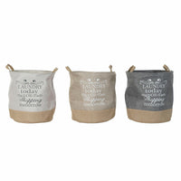 Korb für schmutzige Wäsche DKD Home Decor Beige Grau Hellbraun 39 x 39 x 41 cm 3 Stücke (3 Stück)