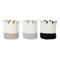 Korbsatz DKD Home Decor Weiß Schwarz Grau Senf (3 Stück)