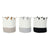 Korbsatz DKD Home Decor Weiß Schwarz Grau Senf (3 Stück)