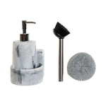 Seifenspender 2 in 1 für Spülbecken DKD Home Decor Harz Edelstahl 12,6 x 11,4 x 18,6 cm