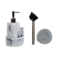 Seifenspender 2 in 1 für Spülbecken DKD Home Decor Harz Edelstahl 12,6 x 11,4 x 18,6 cm