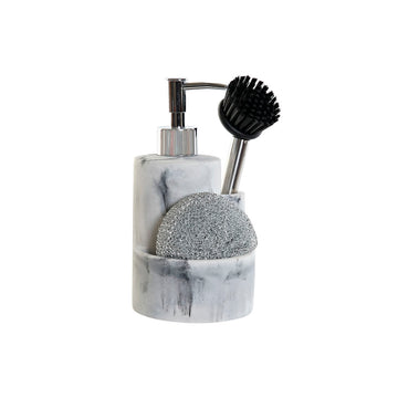 Seifenspender 2 in 1 für Spülbecken DKD Home Decor Harz Edelstahl 12,6 x 11,4 x 18,6 cm