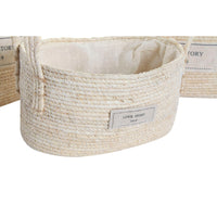 Korb-Set DKD Home Decor natürlich Hellbraun Naturfaser Boho 34 x 23 x 20 cm 3 Stücke