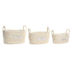 Korb-Set DKD Home Decor natürlich Hellbraun Naturfaser Boho 34 x 23 x 20 cm 3 Stücke