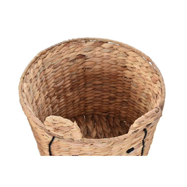 Korb DKD Home Decor Braun Schwarz natürlich Binsen tiere Tropical 35 x 35 x 35 cm (4 Stück)