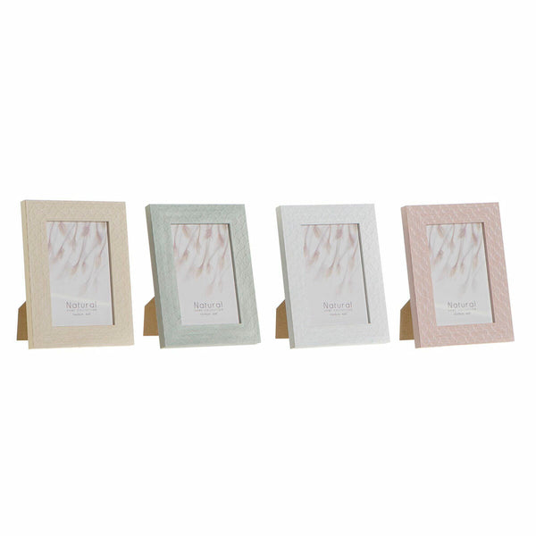 Fotorahmen DKD Home Decor Urban Kristall Beige Rosa Weiß grün PS (14,5 x 2 x 19,5 cm) (4 Stück)