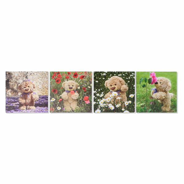 Bild DKD Home Decor S3018130 Bär Für Kinder (28 x 1,5 x 28 cm) (4 Stück)