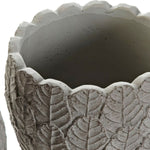 Satz Blumentöpfe DKD Home Decor Weiß Grau Zement Blatt Berg 18 x 18 x 15 cm karriert (2 Stück) (2 Stücke)