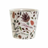 Blumentopf DKD Home Decor Ananas Weiß grün Porcelæn (14 x 14 x 14 cm)