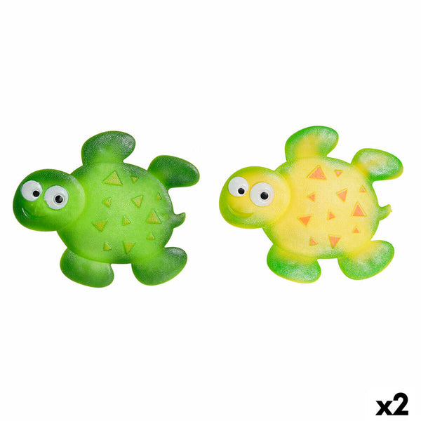 Badematte DKD Home Decor 11,5 x 1 x 10 cm grün Gelb Für Kinder Tortoise PVC 10 cm (2 Stück)