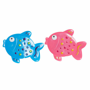 Badematte DKD Home Decor 13 x 1 x 10,5 cm Blau Rosa Für Kinder PVC Fisch (2 Stück)