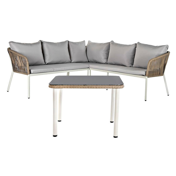 Gartenmöbel DKD Home Decor Weiß Hellbraun 190 x 190 x 70 cm