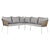 Gartenmöbel DKD Home Decor Weiß Hellbraun 190 x 190 x 70 cm