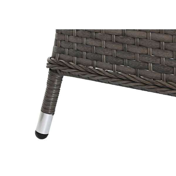 Gartenbank DKD Home Decor Kristall Grau Polyester Synthetischer Rattan Stahl Dunkelbraun (175 x 73 x 81 cm)