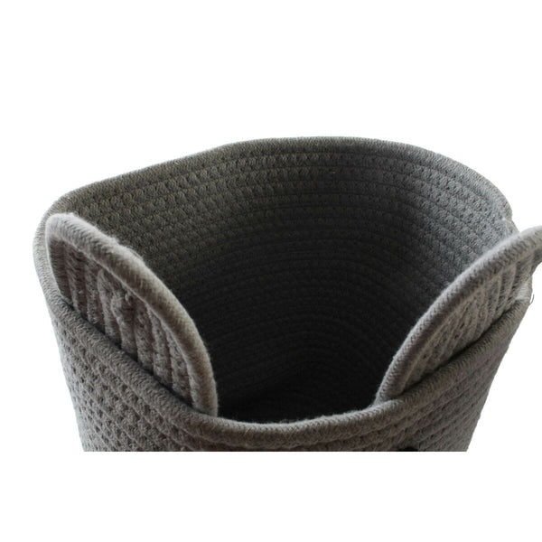 Dekorativer Korb DKD Home Decor Weiß Grau Für Kinder Bär 25 x 25 x 37 cm (2 Stück)