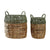 Korb-Set DKD Home Decor grün natürlich Boho 33 x 33 x 40 cm Rattan 4 Kg 2 Stücke