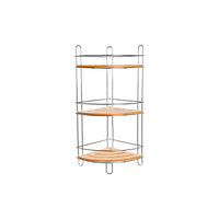 Badezimmerregal DKD Home Decor Bambus Aluminium Rostfreies Chrom-Metall natürlich 19,5 x 19,5 x 47 cm
