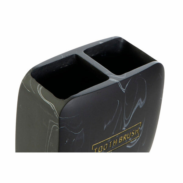 Zahnbürstenhalter DKD Home Decor Schwarz Marmor (10,5 x 6,5 x 10 cm)
