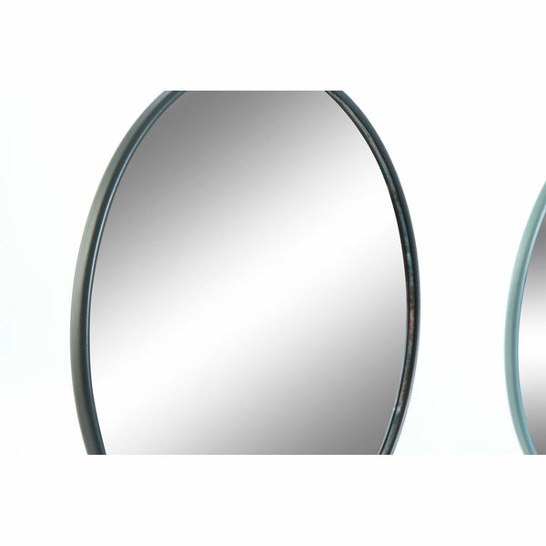 Wandspiegel DKD Home Decor Metall Dunkelgrau Hellgrau 2 Stück (17 x 17 x 27,7 cm)