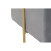 Fußstütze DKD Home Decor Scandi Grau Gold Metall Samt 42 x 42 x 45 cm