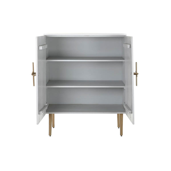 Schrank DKD Home Decor Weiß Gold Eisen Mango-Holz 85 x 45 x 110 cm BAR