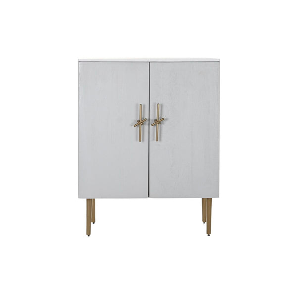 Schrank DKD Home Decor Weiß Gold Eisen Mango-Holz 85 x 45 x 110 cm BAR